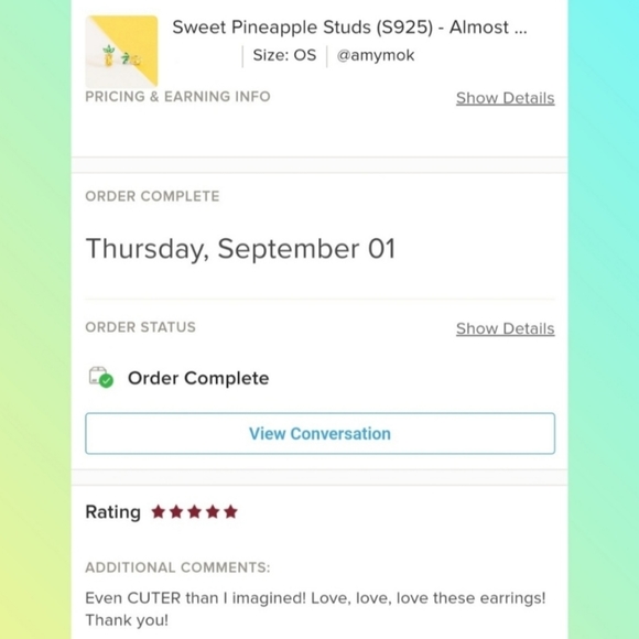 Sweet Pineapple Studs (S925) - Only 2 left! - Picture 10 of 11